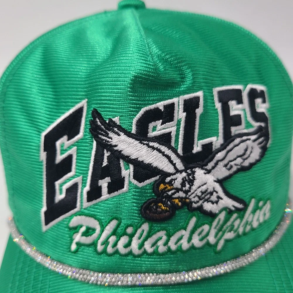 Women Philadelphia Eagles Hat Snapback 47 Brand Hitch Green NFL Glitter Rope‎